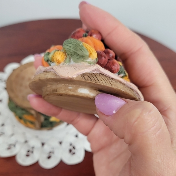 Vintage A. Richesco Corp‎ Resin 3D Autum Harvest Trinket Box 1980s - Picture 10 of 15